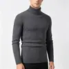 Suéteres de punto para hombre de otoño e invierno, prendas de punto para hombres de mediana edad y jóvenes, suéteres básicos de color liso modernos talla europea al por mayor
