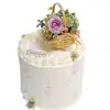 Mini Cesta de Bambú Flores Decoración de Pastel de Cumpleaños Adornos Cesta de Flores Escena Accesorios para Pastel Cesta Pequeña Bandera