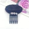 Artefacto de cabeza con flequillo de flor de diamantes de imitación para mujer, almohadilla invisible, pieza de cabello, peine, horquilla, horquilla esponjosa