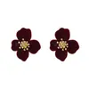 Pendientes de Flor de Felpa para Otoño e Invierno para Mujer, Modernos y Versátiles, Elegantes y Únicos, Pendientes de Botón Recubiertos al por Mayor