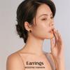 Pendientes de Resina Plateada de Verano, Elegantes Pendientes de Botón para Mujer, Pendientes Únicos de Nicho, Nuevo Estilo Popular, Pendientes de Alta Gama