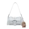 Bolsa de ombro de alta qualidade, simples, retrô, estilosa e única; bolsa de moto feminina da moda; bolsa transversal casual versátil para o dia a dia