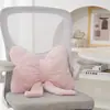 Cojín Decorativo para Sofá Estilo Nórdico Piel de Conejo Suave Cómodo Respaldo Asiento Color Sólido Cinta de Lazo Simple Cojín para Dormitorio