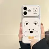 Adecuado para funda de teléfono Apple 17, nuevo diseño creativo para iPhone 15, anti-caídas, caricatura, cara de puchero al aire, cachorro de línea