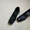 Couro de Ovelha~Sapatos Femininos de Salto Bloco Estilo Francês, Deslumbrantes e Confortáveis, Sapatilhas de Salto Alto, Sapatos Mary Jane Vintage com Laço
