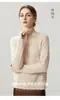 Otoño e Invierno Nueva Camiseta Base de Punto de Cachemira Moda Suave Cómoda Color Sólido Simple Cuello Semi Alto Cremallera Para Mujer