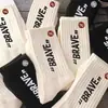 Calcetines para Hombre Zhuji, Calcetines Gruesos de Media Caña para Hombre de Otoño e Invierno, Calcetines Largos con Letras, Anti-Olor, Absorbentes de Sudor, Transpirables, Calcetines Deportivos Modernos para Hombre