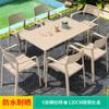 Combinación de Mesa y Sillas de Exterior Tienda de Té con Leche Terraza Aleación de Aluminio Patio Exterior Exterior Ocio Mesa Larga Balcón Mesa de Comedor