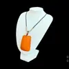 Collar Colgante Cuadrado Pequeño de Ámbar para Hombres y Mujeres, Cadena para Suéter de Gota de Agua, Accesorio Sencillo de Ámbar