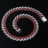 Europa e Estados Unidos personalidade novo 15mm diamante cheio de diamantes corrente cubana corrente grossa transfronteiriça hip-hop colar de duas cores acessórios masculinos