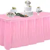 Toalha de Mesa Descartável de Plástico Saia de Mesa Retangular à Prova de Óleo Toalha de Mesa Pe Festa Casamento Mesa de Sobremesas Suprimentos para Festa Mesa de Jantar