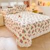 Juego de cama de tres piezas con encaje de terciopelo de leche grueso de clase A de alto peso, sábana y manta de tatami antideslizante.