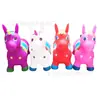 Material Nuevo Gran Flash Música Pintado Caballo Saltador Unicornio Inflable Más Grueso Juguete para Niños Caballo Triángulo Más Grueso