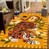 Alfombra de terciopelo de cristal de arte africano transfronteriza para dormitorio, resistente a la suciedad, lavable, duradera y fácil de mantener, adecuada para sala de estar