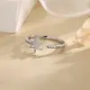 Anillo de zircón de estrella de seis puntas, creativo y moderno, con un toque de alta gama estilo ins, anillo único y hermoso en forma de estrella para el dedo índice