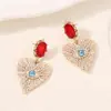 E-commerce transfronteiriço popular Joias de Yiwu olhos adoráveis com incrustação de diamante versátil temperamento de luxo leve brincos casuais brincos para mulheres