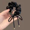 Cinta de Lazo Negro Anillo de Intestino Delgado Exquisita Diadema Brillante con Cabeza de Diamante Moda Cuerda para Moño de Niña Adorno para el Cabello