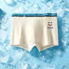 Ropa interior de malla de seda helada para niños, estilo fino de verano, estampado de cara sonriente, calzoncillos tipo bóxer medianos y grandes para niños, boxers para estudiantes, exportación