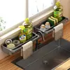 Estante de Almacenamiento para Fregadero de Cocina, Organizador Multifuncional de Esponja y Grifo para el Hogar Montado en la Pared, Soporte de Plástico para Paños