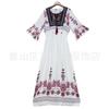 Vestido Estilo Étnico Verano Nuevo Rayón Bordado Cintura Adelgazante Yunnan Xinjiang Vestido de Viaje Mayoreo