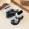 Botas de Cuero Estilo Coreano para Niñas Botines Chelsea de Otoño para Niños Encaje Dibujo Animado Niña Princesa Botines Tobilleros Zapatos para Bebés y Niños Botines Cortos