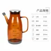 Dispensador de óleo de vidro à prova de luz para atacado, borossilicato alto, à prova de vazamentos, resistente ao calor, com bico, para uso na cozinha doméstica, adequado para molho de soja, vinagre e outros temperos