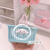 Cesta de armazenamento portátil de cor fofa adesivo de coração de menina rosa papelaria diversos joias cesta de armazenamento de mesa