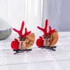 Horquilla Navideña Caliente Transfronteriza para Mujer con Cuernos de Reno y Terciopelo de Visón, Par de Lindos Accesorios para el Cabello, Decoración Navideña, Regalo