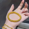 Pulseira Trançada Novo Estilo, Simples, Leve, Luxuosa e Exquisita, Pulseira da Sorte, Elegante Dourada, Presente de Alto Padrão para Namorada