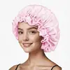 Venta directa de fábrica Amazon gorro de baño de doble capa con volantes y encaje, tamaño grande, color estampado de mariposa de princesa para mujer