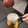 Colador de té creativo Ruyao, Filtro de té cerámico casero estilo chino, Separación de té y agua, Accesorio integrado para juego de té Kung Fu