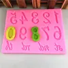 DIY Digital 2 Anos de Silicone Molde Handmade Fold Cake Fold Cake Mold Fold Decorative Tool Cake Mold
