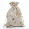 Bolsas de Almacenamiento de Algodón Estampado de Nuevo Estilo Transfronterizas con Cordón, Bolsas Pequeñas de Algodón y Lino, Al por Mayor en Stock