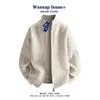 Ropa Exterior Popular de Otoño e Invierno, Cárdigans, Suéteres de Cremallera de Color Liso, Prendas de Punto para Hombre, Cuellos Altos, Chaquetas y Suéteres de Marca de Moda para Exportación Transfronteriza