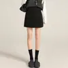 Saia de lã laranja-marrom para mulheres, novo modelo outono 2026, cintura alta, saia curta evasê emagrecedora, caimento justo, estilo sexy, bodycon