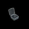 Caja pequeña cuadrada de 4,5 pulgadas con tapa abatible, con cuentas, anzuelo, tornillo, caja de plástico para almacenamiento de anillos, pendientes y collares.