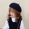 Boina Infantil para Meninas Outono e Inverno Chapéus de Bebê Moda Boina de Lã Chapéus para Meninas Retrô Britânico Chapéus de Pintor