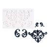 Molde de silicona para decoración de tartas con forma de luna y estrella, con relieve de patrón europeo, ideal para hacer tú mismo.