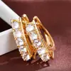 Comercio exterior transfronterizo venta caliente moda estilo coreano aretes personalizados de moda con incrustaciones de circonita aretes diarios simples y elegantes