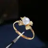 Accesorios DIY Plata de Ley S925 Exquisito Versátil Anillo de Perla Base Anillo Abierto Base de Anillo de Lazo para Mujeres 3-5 mm