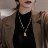 Cadena de suéter de hip-hop de acero de titanio nueva, moda femenina, para hombres y mujeres, hip-hop, diseño de nicho para parejas europeas y americanas, collar de moda
