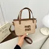 Bolsa de Palha Tecida de Verão 2026 Novo Estilo Estilo Resort Moda Casual Uso Diário Bolsa de Balde Tecida Bolsa de Mão Bolsa de Ombro