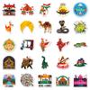 50 adesivos de grafite indiano personalizados para viagens ao ar livre com paisagem, logotipo da Índia, adesivo decorativo para copo de água e bagagem