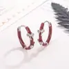 Nuevos Pendientes de Aro Rojos Lisos con Lazo para Otoño e Invierno, con un Toque de Lujo Ligero y Alta Gama, Nuevos Brazaletes de Aro para el Año Nuevo 2025 que Realzan el Cutis