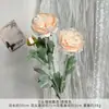 Flor de Loto de Terciopelo Artificial de Tres Cabezas, Producto Terminado para Arreglos de Boda, Decoración de Arreglo Floral de Sala de Estar de Gama Alta