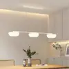 Estilo creme moderno lustre para sala de jantar três cabeças lustre longo para mesa de jantar lâmpada de barra de dedo alto de espectro total simples