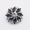 Venta al por mayor de fábrica 28 mm accesorios para joyería forma de flor botón de vidrio con diamantes de imitación DIY hecho a mano hebilla decorativa incrustada con diamantes camisa