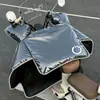 Parabrisas eléctrico impermeable con recubrimiento, impermeable de doble cara para invierno, forrado de felpa y engrosado, parabrisas universal para motocicleta eléctrica