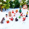 Micro Paisagem Miniatura Acessórios de Natal Papai Noel Boneco de Neve Rena Presente Trenó Meias Mini Enfeites