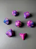 Conjunto de Dados Poliédricos D&D com Padrão de Mármore, Cores Misturadas, Transparente, D4D6D8D10D12D20 Lados, Tabuleiro Coc, Conjunto de Sete Peças